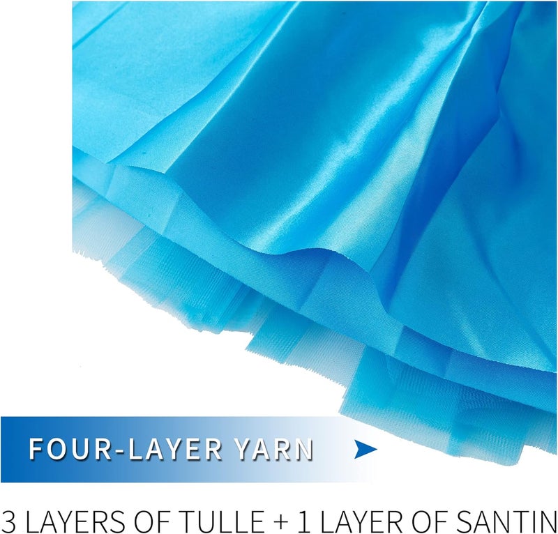 Jastore Girls Tutu Skirt 4 Layers Tulle Tutus for Girls Fluffy Ballet Dress Up for Toddler Kids Children - Image 3